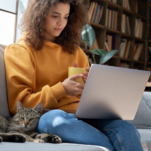 woman on her laptop