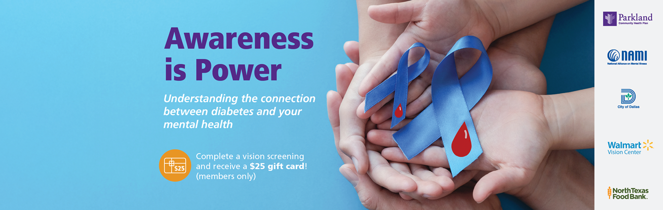 awareness is power diabetes mental health event banner