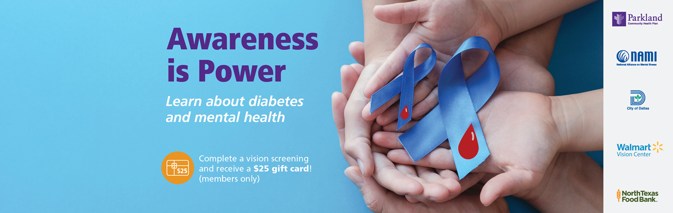 awareness is power diabetes mental health event banner