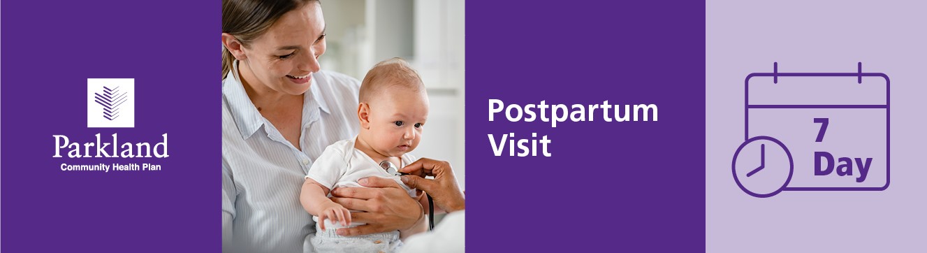 postpartum visit banner - purple