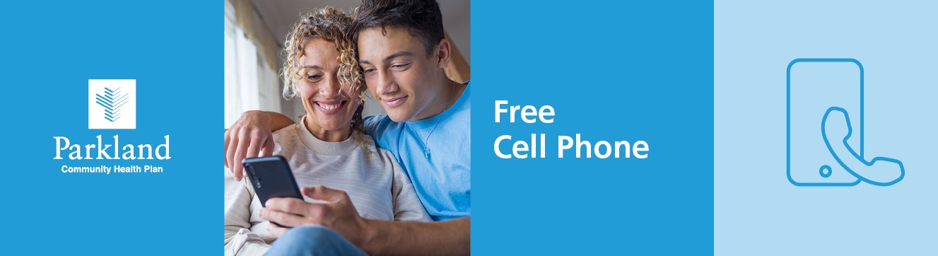 free cell phone program banner - blue