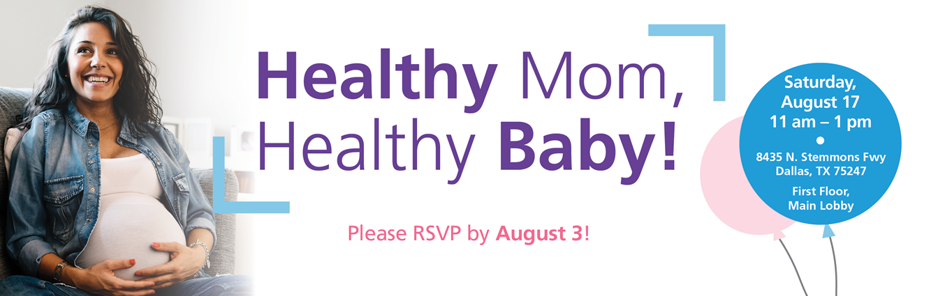 Healthy Mom, Healthy Baby event banner 
