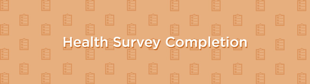 Health Survey Completion banner - orange