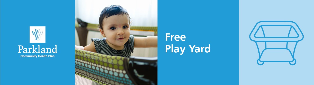 Free Playyard with bassinet banner