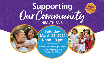 Supporting Our Community Health Fair 1600X527 image