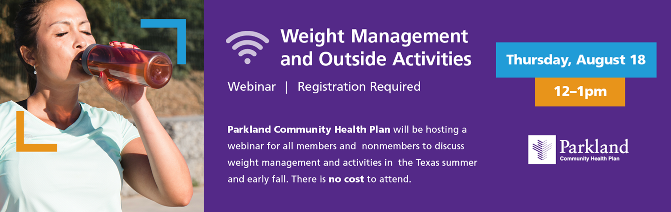 Weight Management and Outside Activities Webinar Banner