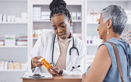 reading a prescription bottle